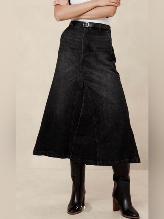 Banana Republic Dresses & Skirts - Banana Republic Skirt Midi Maxi NWT 6 Black Denim Japan